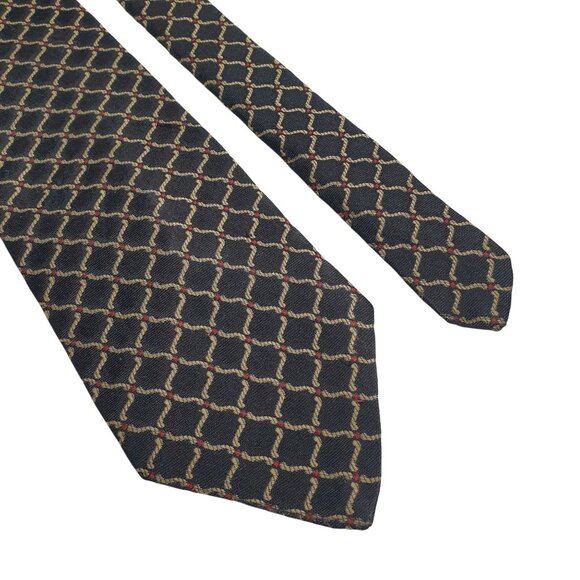 Vintage Tie Guy Geometric Pattern Men Polyester Necktie Office Dad Work Gift - Picture 2 of 5